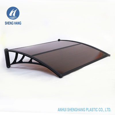 Standard Door Window Outdoor Polycarbonate Plastic Awning 3.3*3.9ft Brown