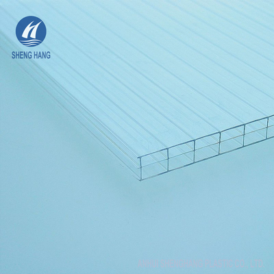 Rectangular Hollow 8mm Triple Wall Polycarbonate Plastic Roofing Coextruded