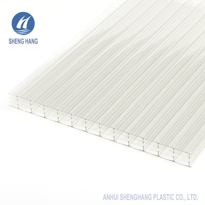 High Impact Strength Four Wall Polycarbonate Hollow Sheet Board SGS 2.2kg/ M2 14mm