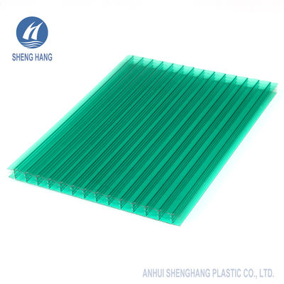 High Impact Strength Four Wall Polycarbonate Hollow Sheet Board SGS 2.2kg/ M2 14mm