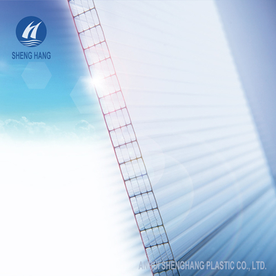 Clear Hollow Multi Wall Polycarbonate Sheet 5.8m 6m UV Resistance