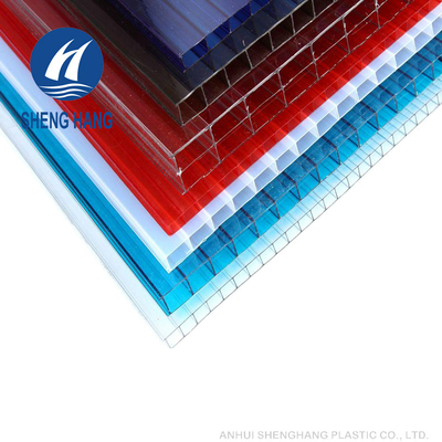 Yellow Grey 10mm Twin Wall Polycarbonate Panels For Greenhouses Weather Resistance