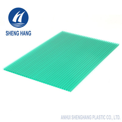 5800mm 4mm Twin Wall Polycarbonate Sheet Green Brown Anti Impact