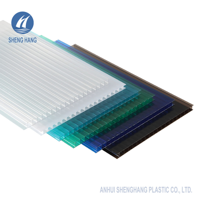 Building Roof PC Hollow Twin Wall Polycarbonate Sheet Anti Scratch Durable 80um