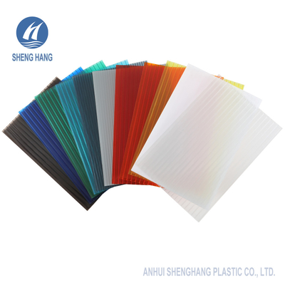4mm To 10mm Polycarbonate Twin Wall Roofing Sheet ODM White Red