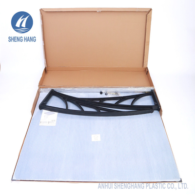 Brown Curved Polycarbonate Awning With Metal Brackets Waterproof Durable
