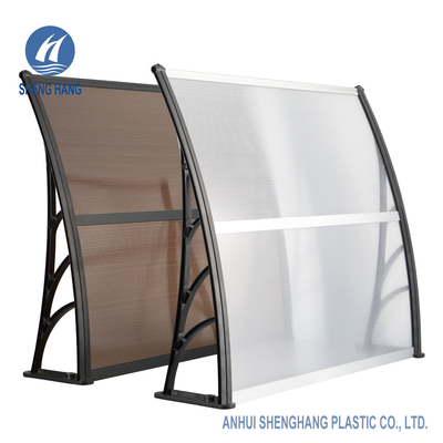 Standard Door Window Outdoor Polycarbonate Plastic Awning 3.3*3.9ft Brown