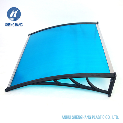 Blue Polycarbonate Window Awning Outdoor Patio Sun Shelter Front Door Canopy