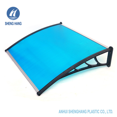 Blue Exterior Door Polycarbonate Plastic Awning Sheet Anti Scratch Eco Sun Shelter