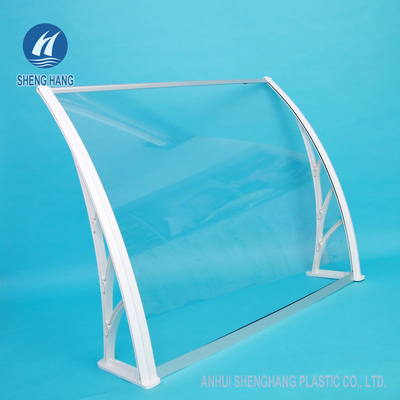 Transparent Polycarbonate Porch Window Door Awning Canopy 700mm UV Resistance Impactproof