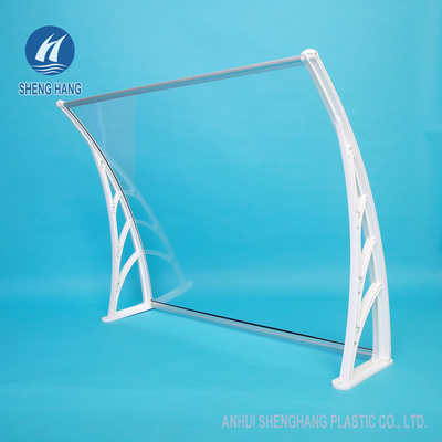 Plastic Support Frame Solid Polycarbonate Panel Awning For Home And Business