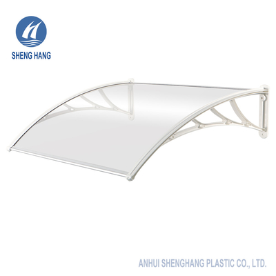 Plastic Support Frame Solid Polycarbonate Panel Awning For Home And Business