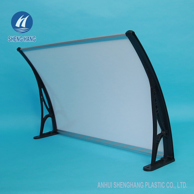 White Plastic Door Awning Polycarbonate Canopy Sunlight Rain Snow Protection