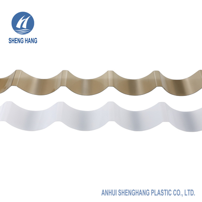 SGS Brown Opaque Corrugated Polycarbonate Sheet Plastic Roofing 80um 900mm
