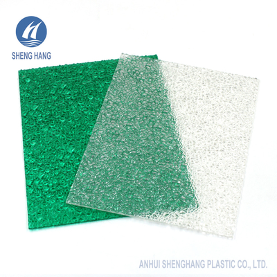 Orange Green Diamond Embossed Polycarbonate Sheet 3mm Waterproof