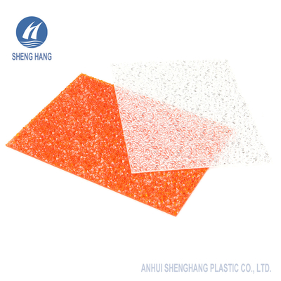 2000*3000mm Colored Embossed Polycarbonate Sheet Diamond Bronze Orange