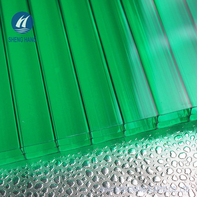Rectangular Hollow 8mm Triple Wall Polycarbonate Plastic Roofing Coextruded