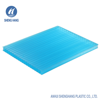 Heat Shielding Performance Polycarbonate Hollow Sheet 50um Anti UV 16mm OEM
