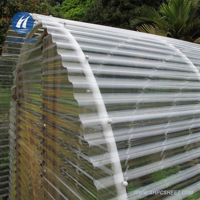 Circular Wavy Corrugated Polycarbonate Roofing Sheet Clear